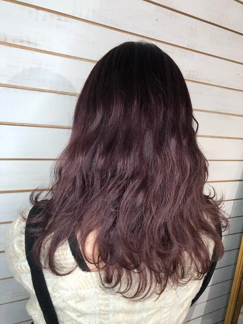 セミロング カラー ピンクカラー ピンクパープル パープルカラー ヘアカラー トリートメント 🧡艶髪/エクステ 🫧🧡YUKI❄️のヘアスタイル