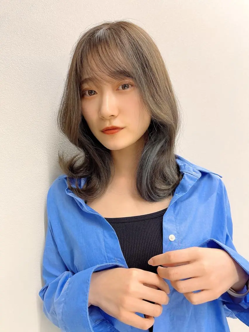 ミディアム カラー ヘアアレンジ レイヤー/髪質改善 縮毛/ハッシュカットのヘアスタイル