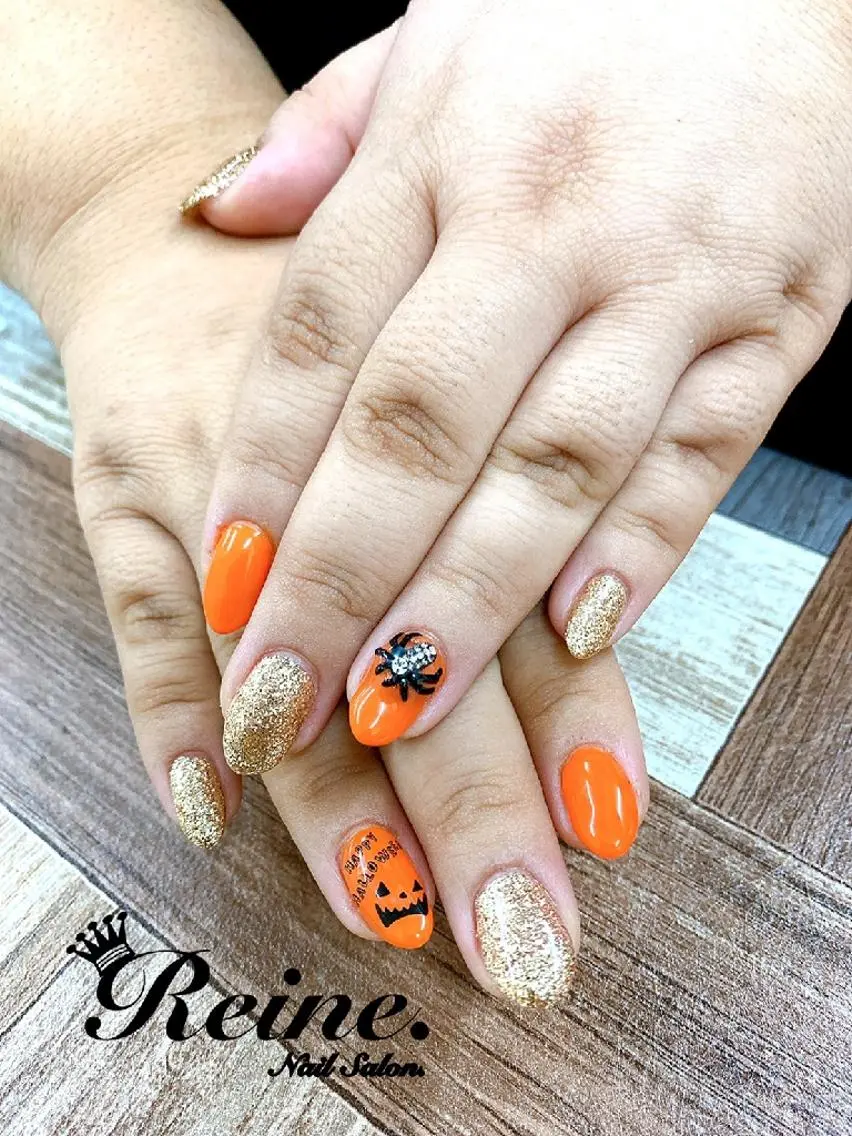 ネイル ハロウィン シンプルネイル 玉栄 伶奈のネイルデザイン