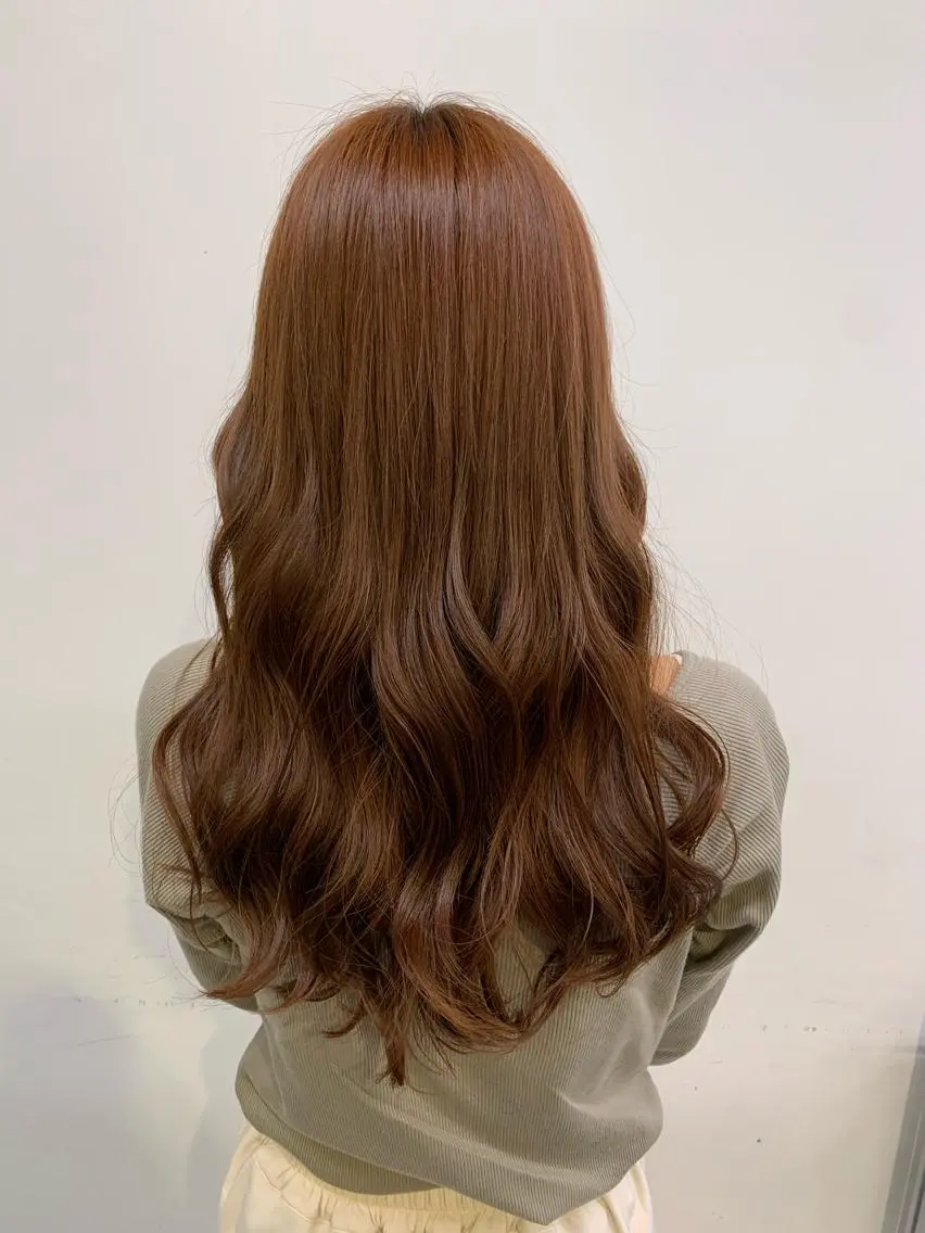 ロング ヘアカラー トリートメント 🍒韓国暖色ヘア NO.1🍒🪽のヘアスタイル