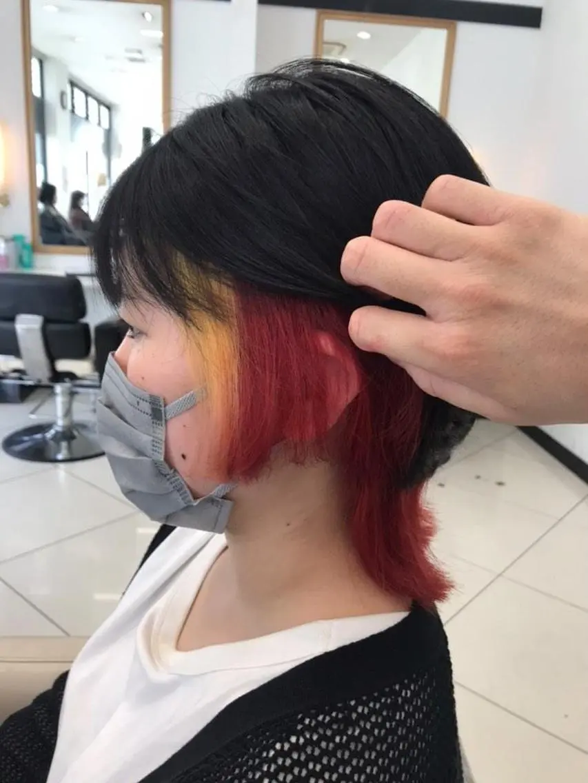 ショート カラー ウルフカット/デザイ ンカラー/あらげのヘアスタイル