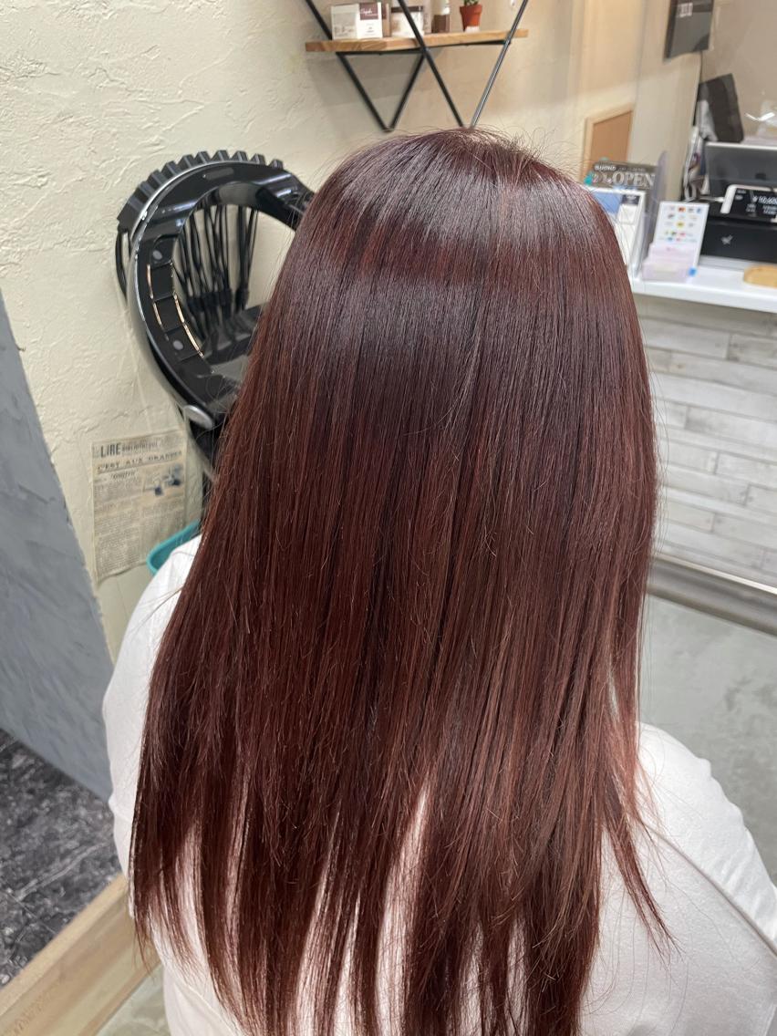 カラー ブラウンカラー レッドカラー デザインカラー／ 梶本 乃梨叶のヘアスタイル