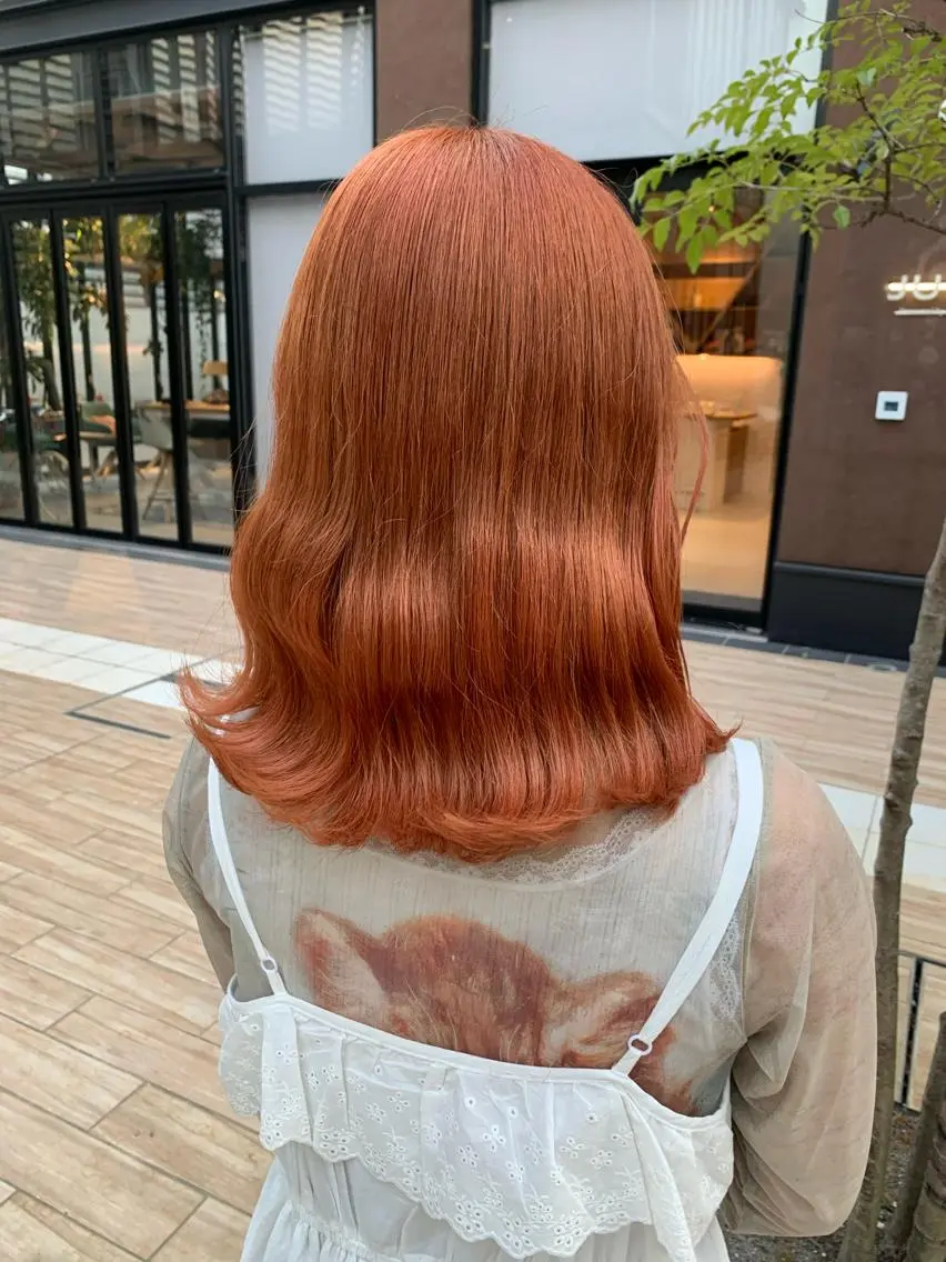ミディアム カラー ヘアアレンジ カット ヘアカラー トリートメント yuka .のヘアスタイル