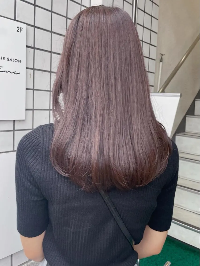 ロング カラー ブリーチ グレージュ ラベンダーカラー ラベンダーグレージュ ラベンダーグレー カット ヘアカラー トリートメント はるか 💐 お悩み改善美容師のヘアスタイル