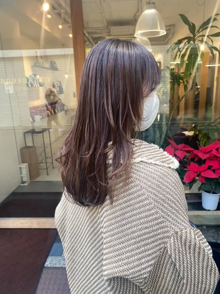 セミロング カラー カット ヘアカラー トリートメント 安永 涼のヘアスタイル