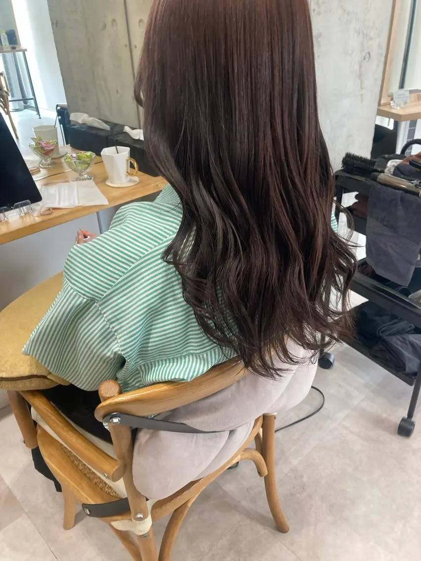 ロング ヘアカラー トリートメント ✨色持ちの良い艶 カラー✨蟹江真世のヘアスタイル