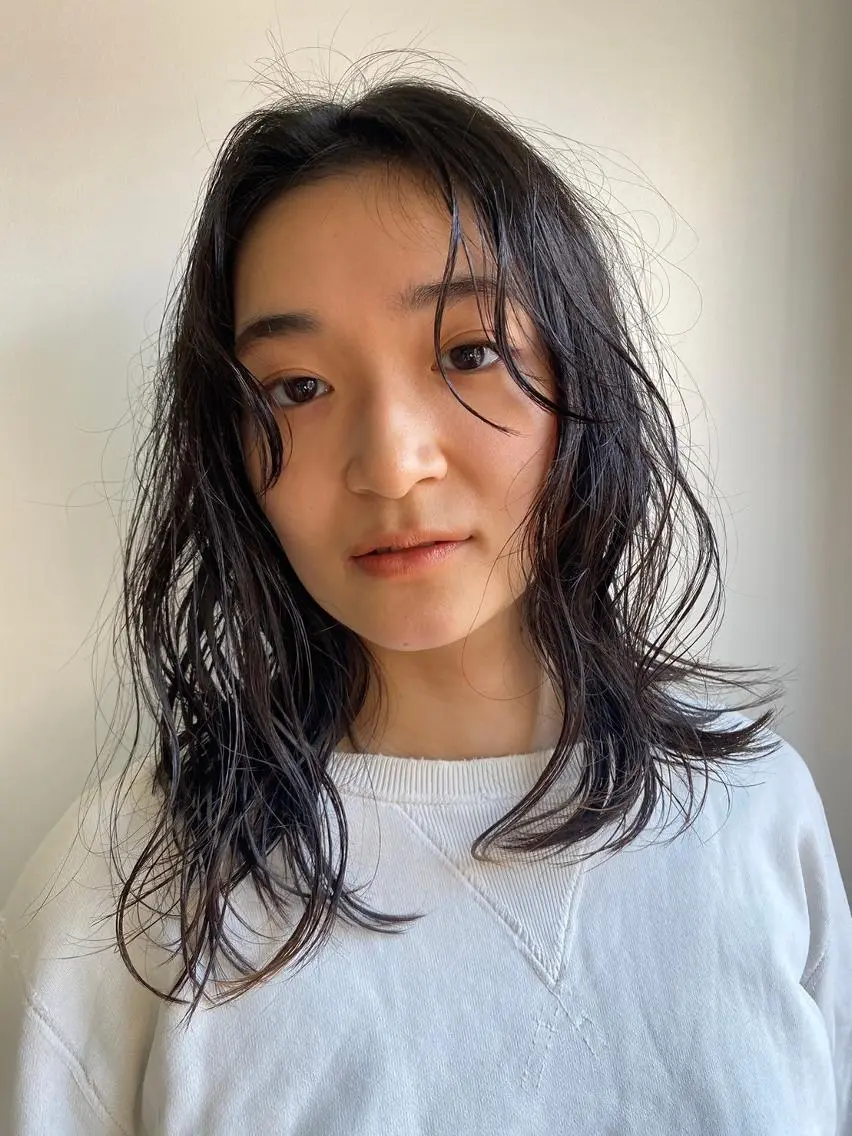 ミディアム カラー パーマ ショートボブ ミディアムパーマ アディクシーカラー ブリーチ ケアブリーチ カット ヘアカラー トリートメント CEINE+ officialのヘアスタイル