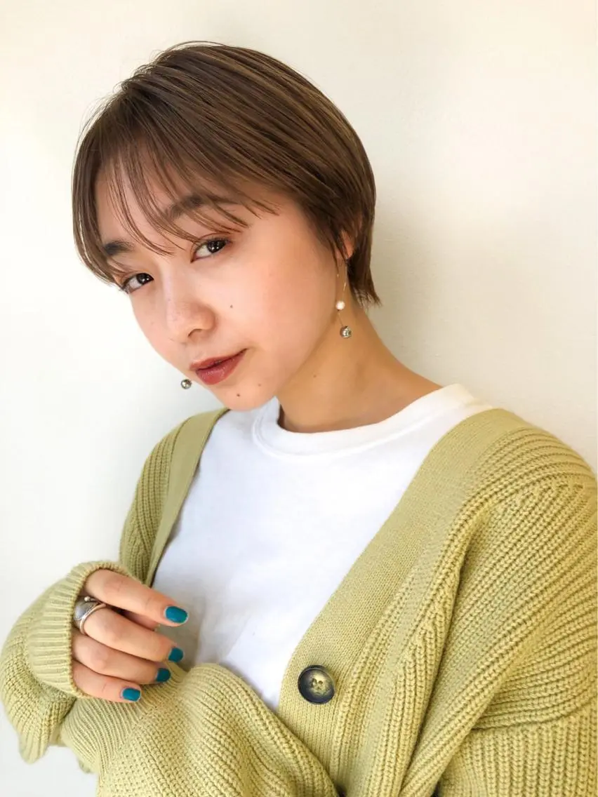 ショート カラー ベージュカラー ショートヘア ヘアカラー トリートメント 村上雅人 ナチュラルモードのヘアスタイル