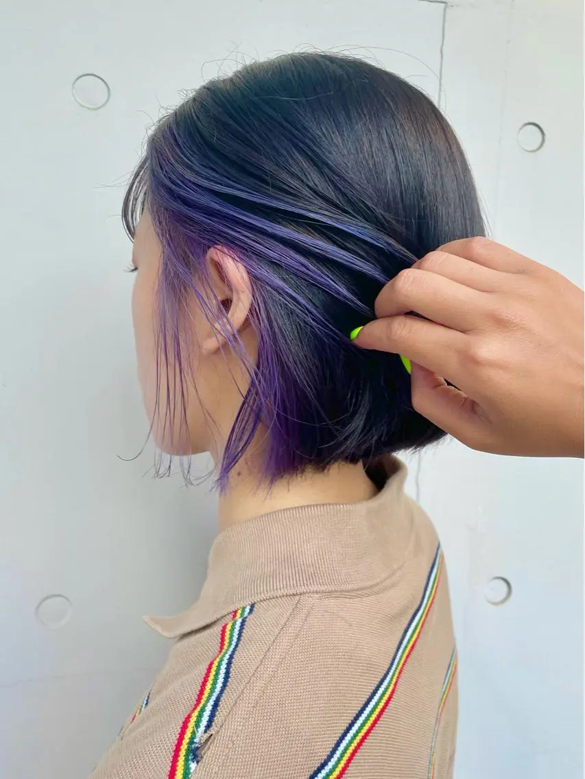 ショート カラー アディクシーカラー ブリーチ ケアブリーチ ダブルカラー イヤリングカラー カット ヘアカラー トリートメント もにか🌞原宿/渋谷 🌝ブリーチカラーのヘアスタイル