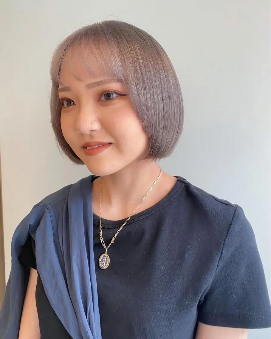 ショート カラー ベージュカラー ハイトーンカラー シルバー シルバーベージュ ボブ 板谷みさき /似合わせBobのヘアスタイル