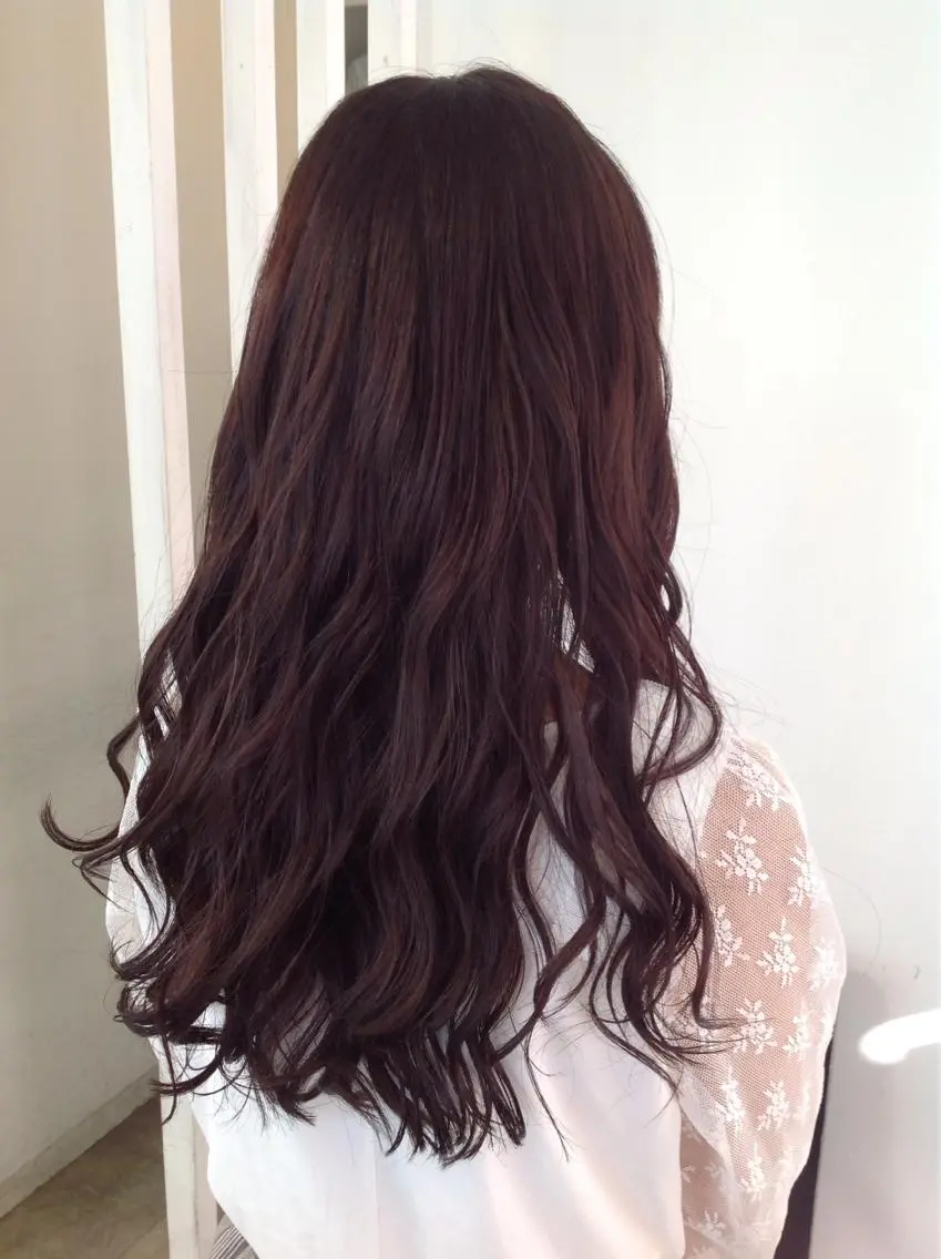 ロング カラー ヘアアレンジ ピンクカラー 榎園 由美のヘアスタイル