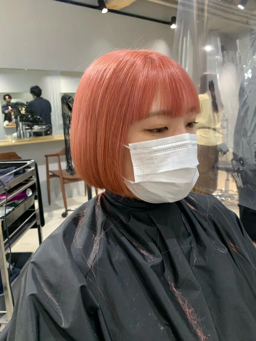 ミディアム カラー パーマ ボブパーマコテ巻き風 パーマNo1深江秀平のヘアスタイル