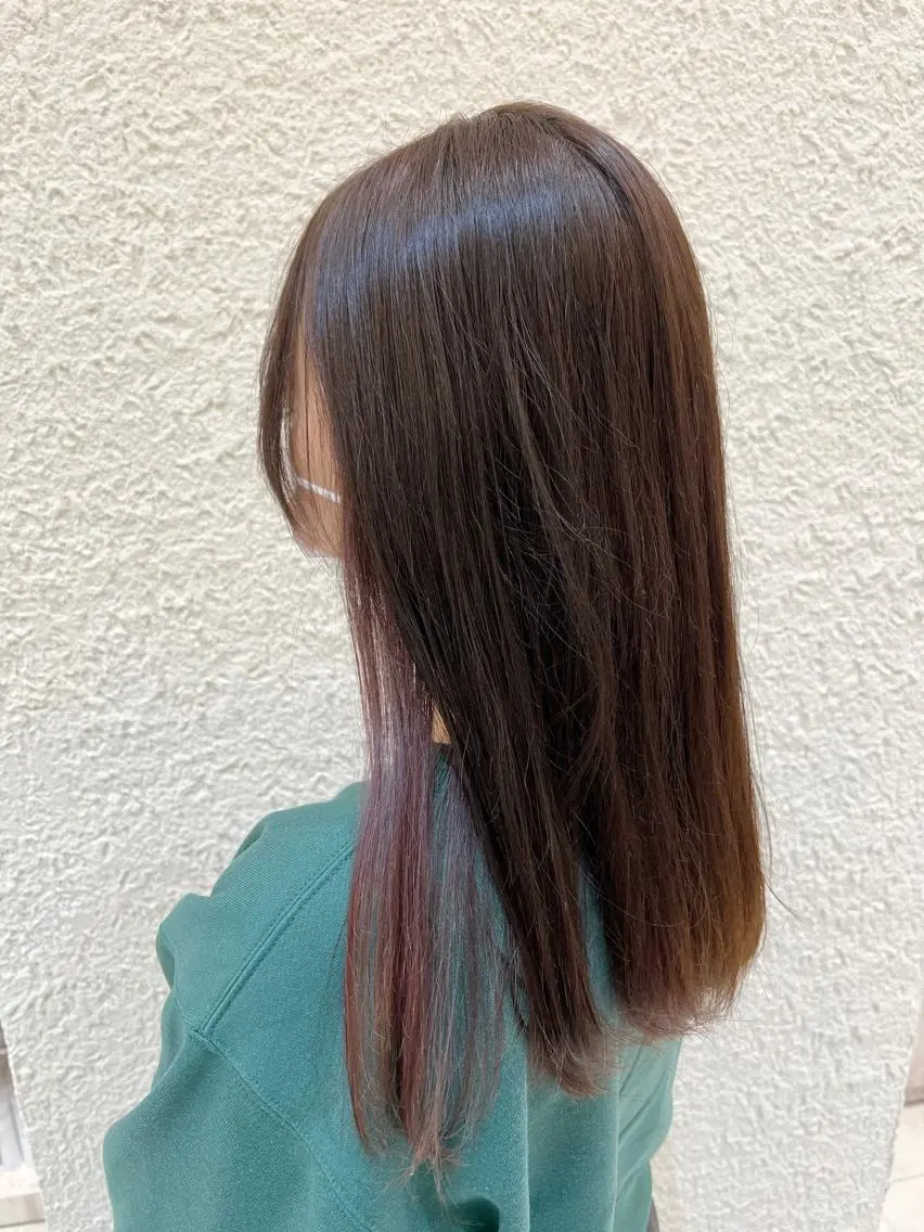 セミロング カラー インナーカラー ピンクカラー NYNY四條畷店 森　亮人のヘアスタイル
