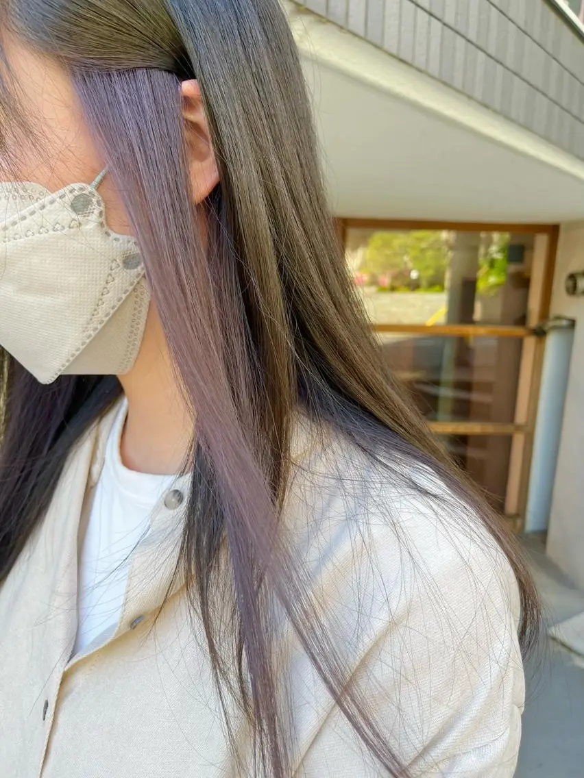 セミロング カラー ラベンダーカラー ヘアカラー 透明感カラー/ ブリーチ無し/RYOのヘアスタイル