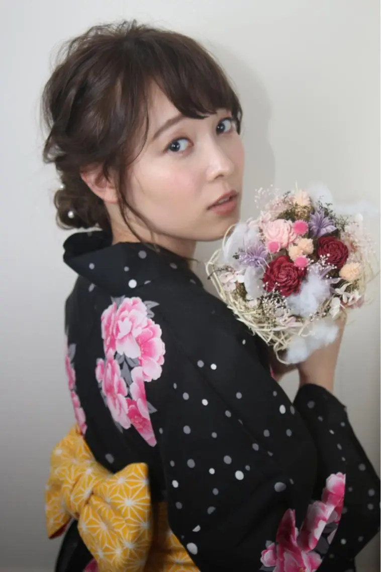 ヘアアレンジ 浴衣 ながやま まいのヘアスタイル