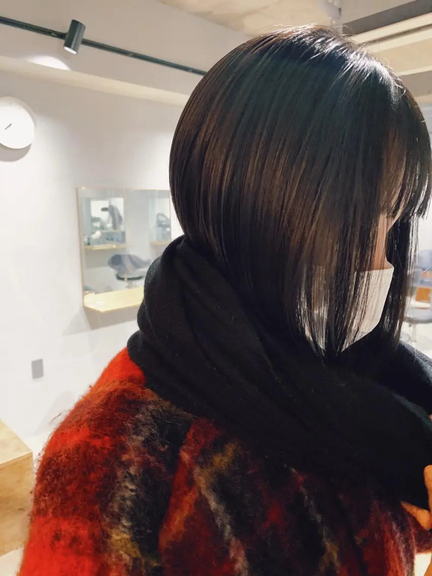 ミディアム カラー パーマ ボブパーマコテ巻き風 パーマNo1深江秀平のヘアスタイル