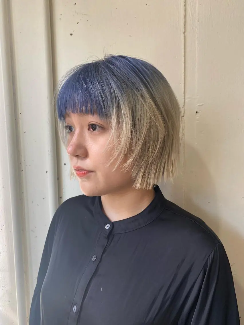 ショート カラー ブルーカラー カット ヘアカラー パーマ美容師 hanaのヘアスタイル