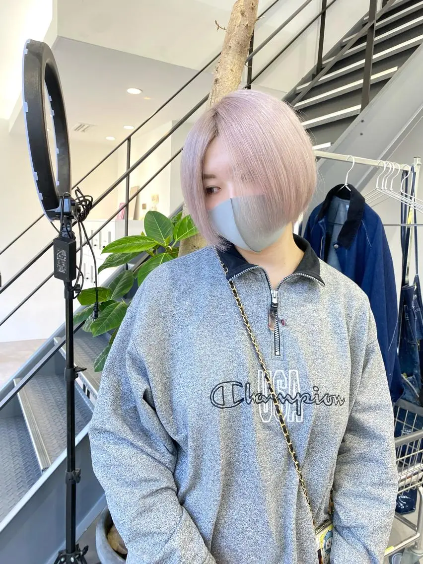 ショート カラー ヘアアレンジ カット ヘアカラー トリートメント ハイトーンカラー🌈 メンズパーマ鈴木康平のヘアスタイル