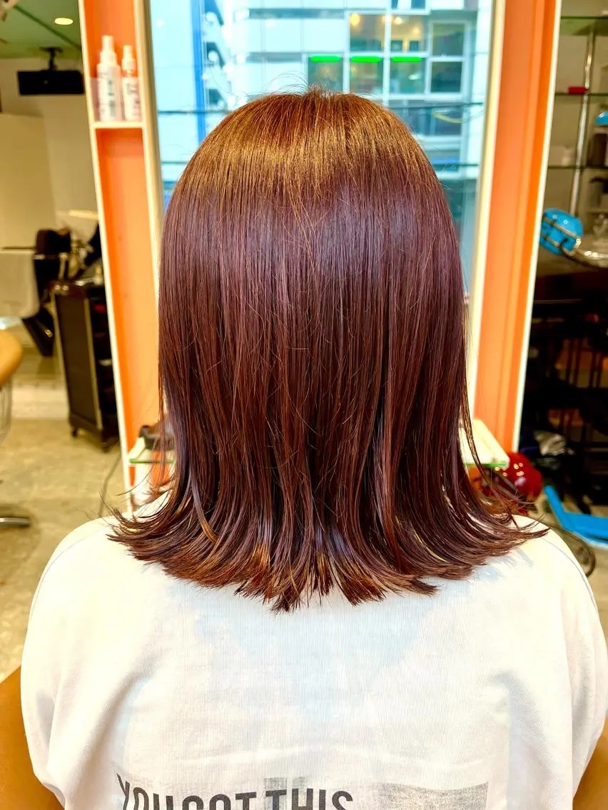 ミディアム カラー カット ヘアカラー うしだ かおるのヘアスタイル