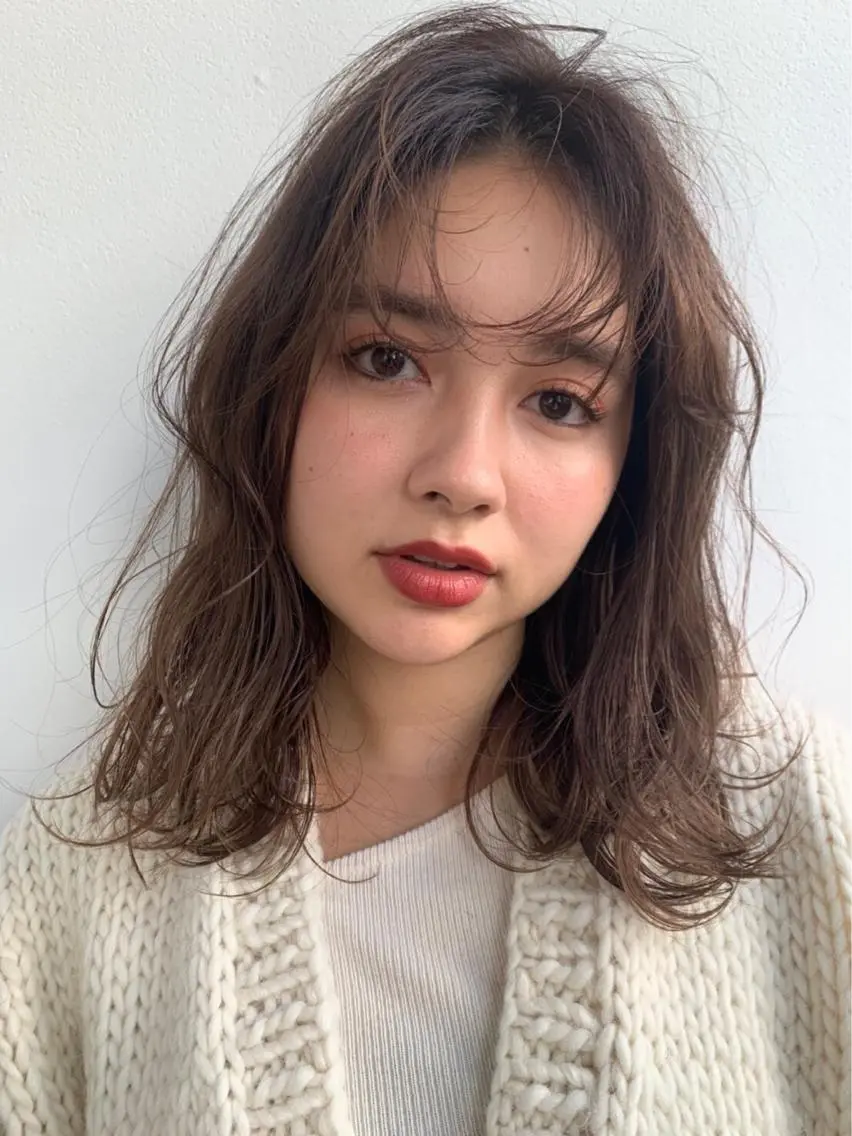 ミディアム カラー ヘアカラー bob/ aoiのヘアスタイル