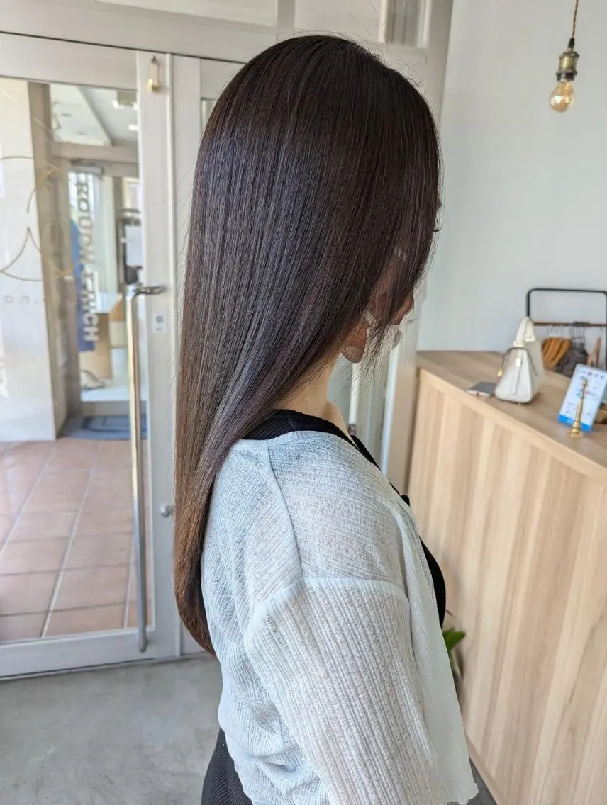 ロング カラー ブリーチ ブリーチなしカラー 縮毛矯正 トリートメント レイヤーカットが得意 ✨村田和佳のヘアスタイル