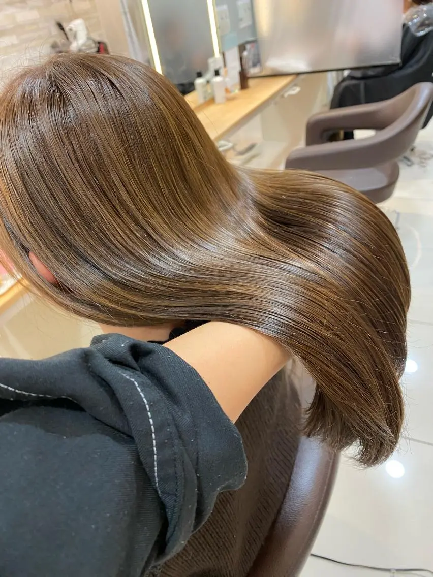 ロング カラー ベージュカラー 🐥波巻き/メンズ/ ショート🐥いとみなのヘアスタイル