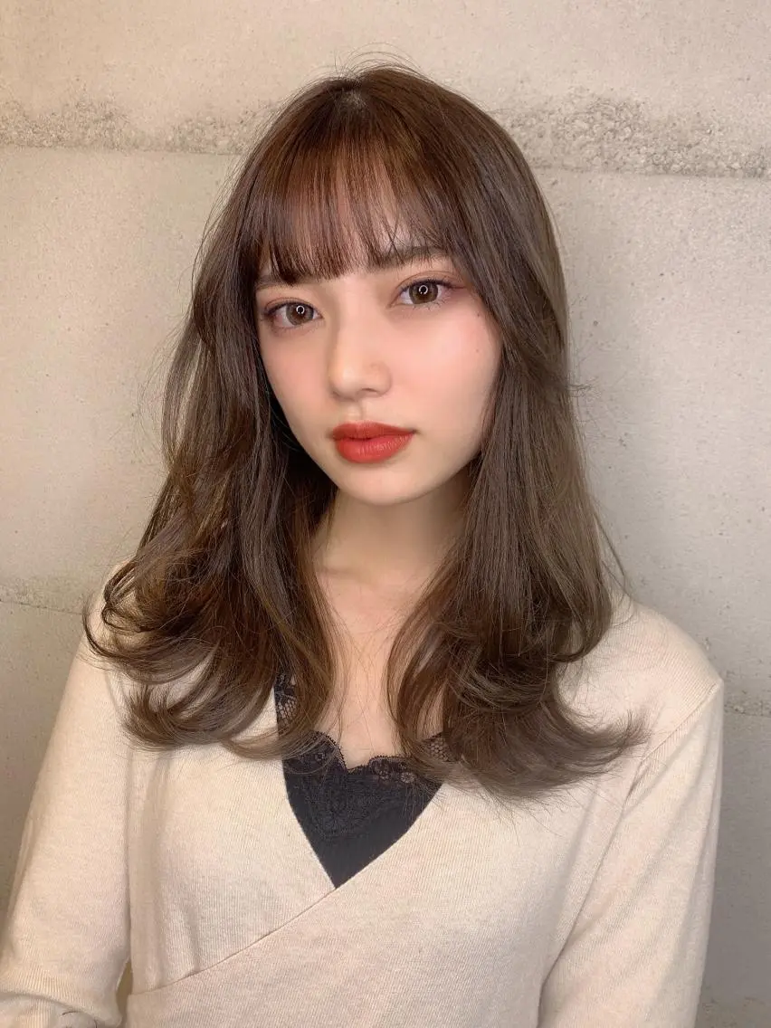 セミロング カラー 透明感カラー✂︎ /縮毛矯正/YUKAのヘアスタイル