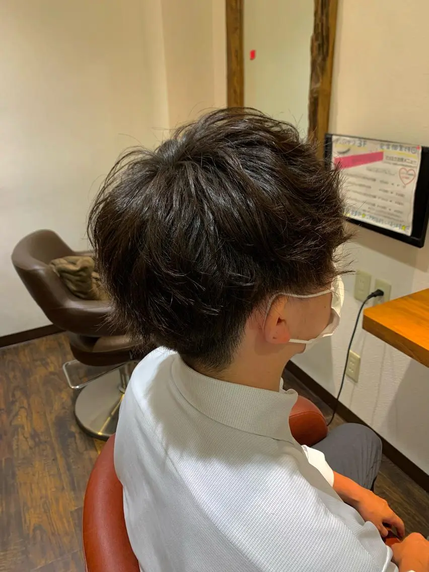 パーマ メンズ マッシュ メンズパーマ スパイラルパーマ 門脇 雅斗のヘアスタイル