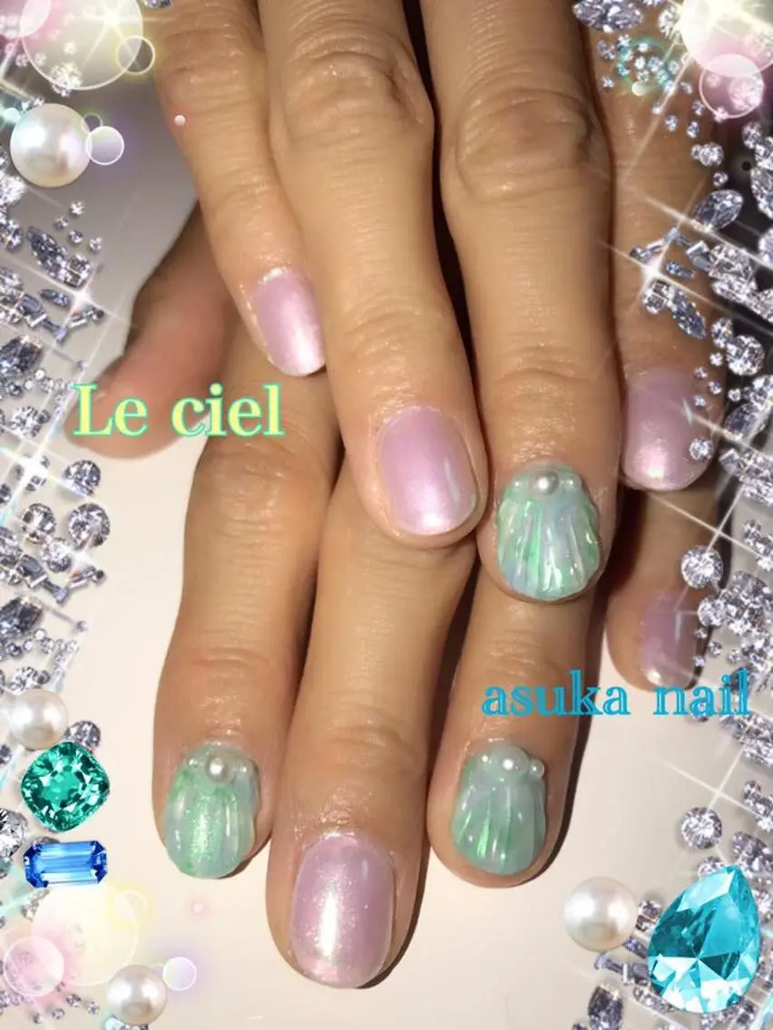 ネイル グリーン asuka nailのネイルデザイン