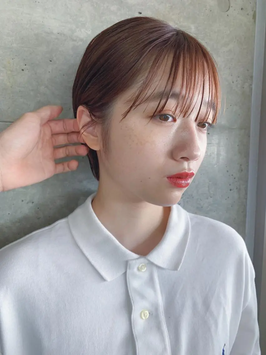ショート カラー ボブパーマコテ巻き風 パーマNo1深江秀平のヘアスタイル