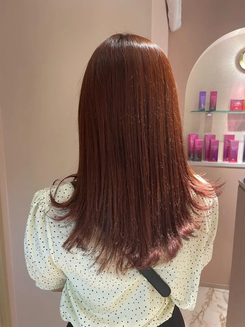 セミロング ヘアカラー トリートメント ヘッドスパ マホ/日吉/髪質改善 /レイヤー/ガーリーのヘアスタイル