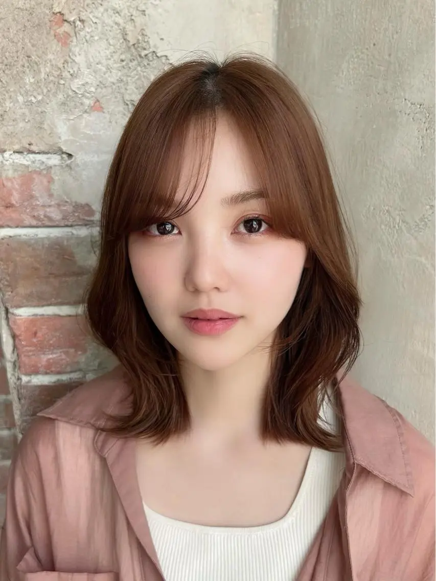 ミディアム ミディアムレイヤー くびれヘア レイヤーカット 🧡くびれヘア/前髪 顔周り🧡久原結衣のヘアスタイル