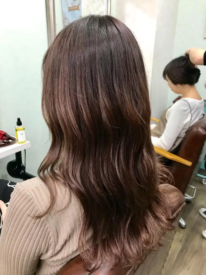 ロング カラー アッシュ ピンクカラー ピンクアッシュ ブリーチ&似合せボブ 田中寛十のヘアスタイル