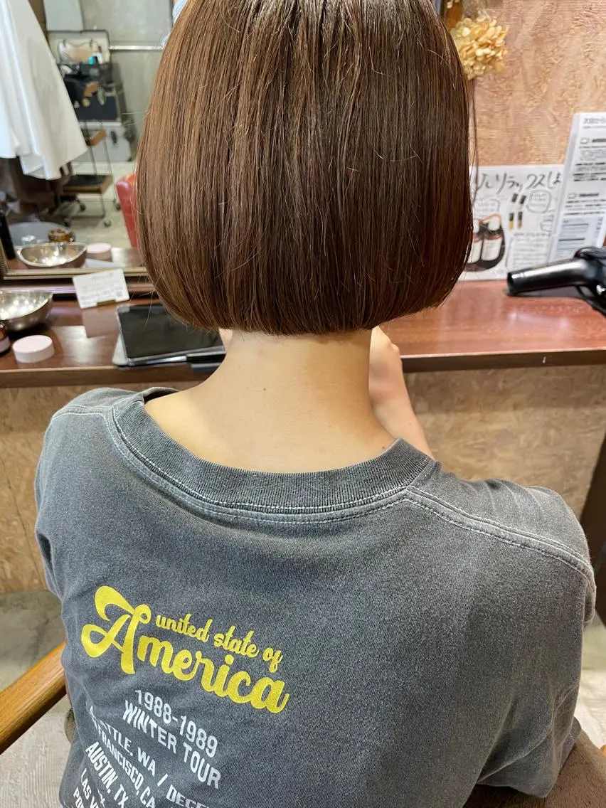ショート カット ヘアカラー トリートメント ayane⭐️ボブ・ ショート・パーマのヘアスタイル