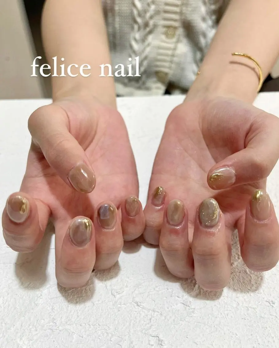 ネイル ジェルネイル ニュアンスネイル パラジェル ショートネイル felice nailのネイルデザイン