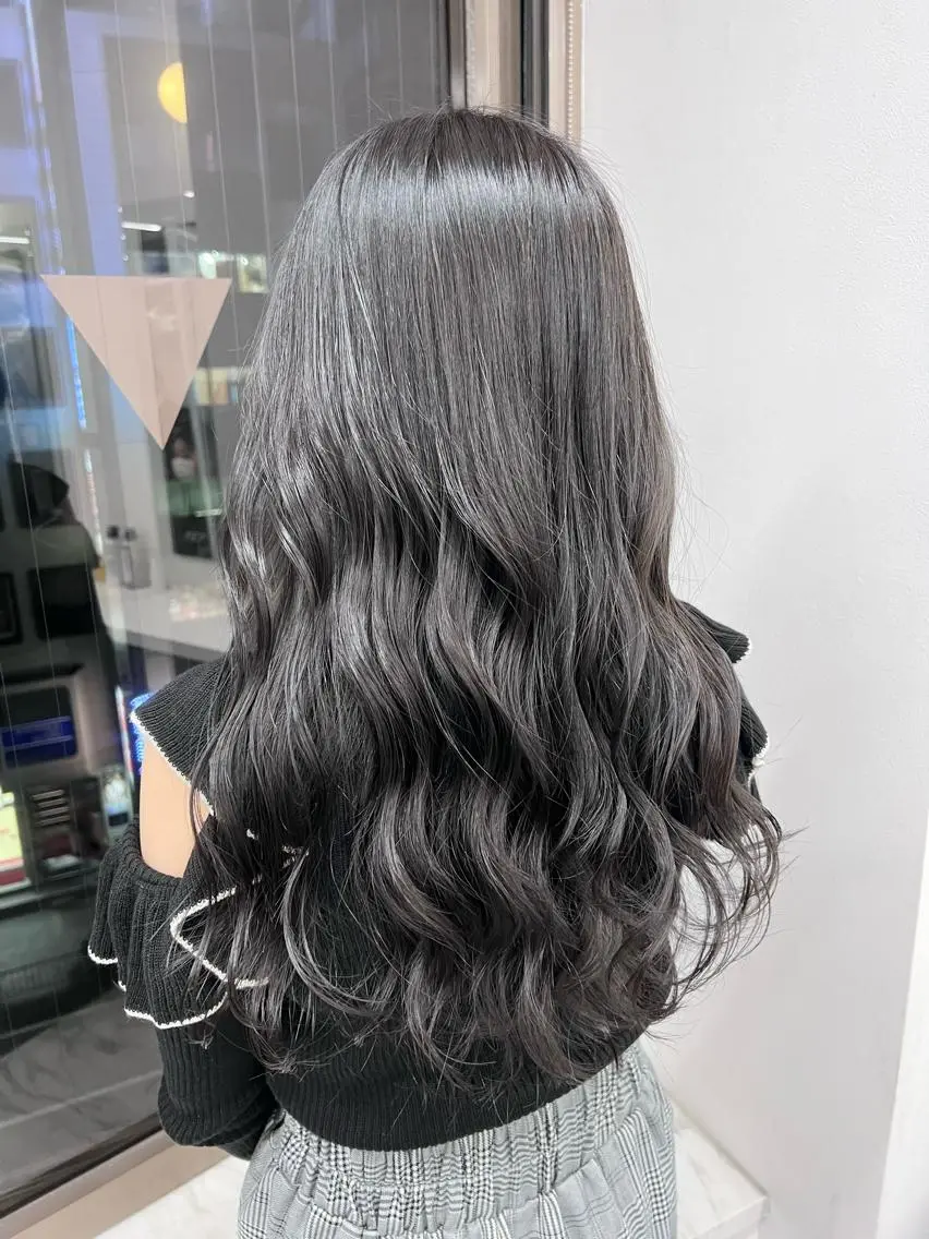 セミロング カラー パーマ ヘアアレンジ メンズ キッズ ネイル マツエク・マツパ アイブロウ 上品＆韓国風 🥀海心🥀のヘアスタイル