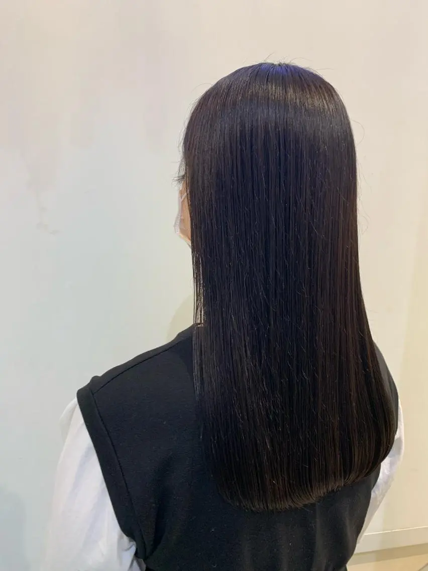 カラー 縮毛矯正 トリートメント ブリーチしない暖色 カラー🥀杉 優菜のヘアスタイル