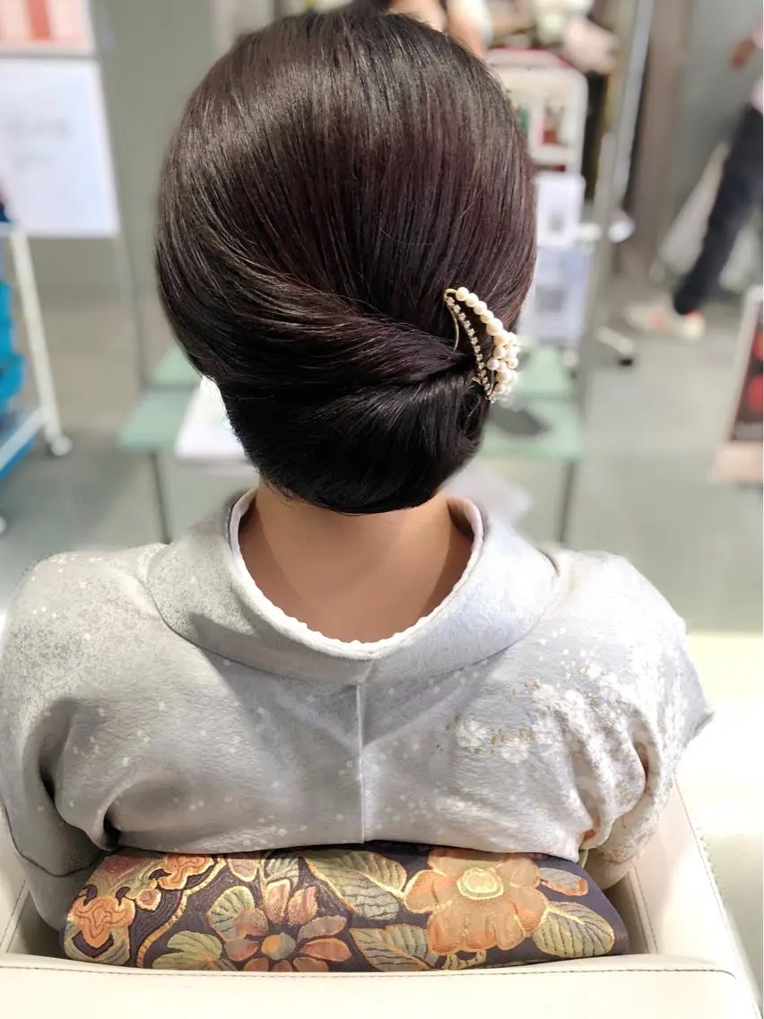 セミロング 着付け 中江 麻友のヘアスタイル