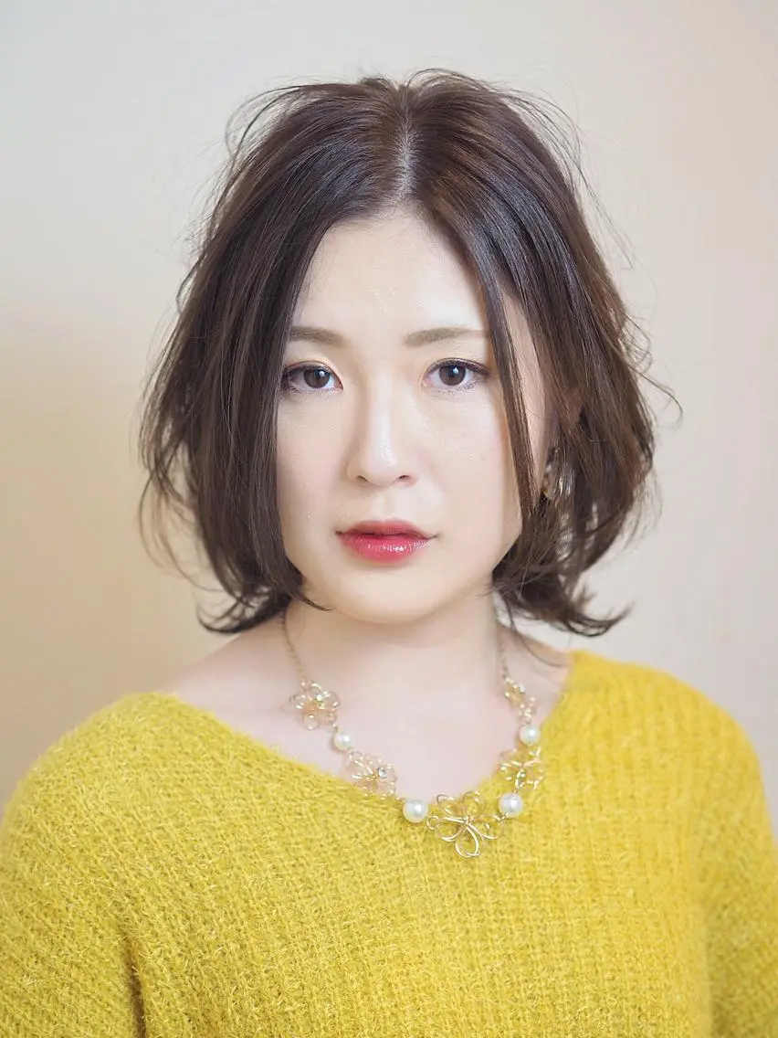ミディアム カラー パーマ ボブ レイヤーカット ウルフカット 坂本 直樹のヘアスタイル