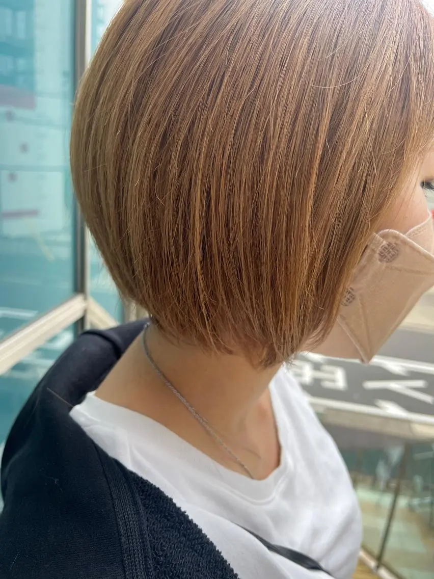 ショート カラー パーマ ヘアアレンジ メンズ キッズ ネイル マツエク・マツパ アイブロウ メンズハイライト メンズパーマ ブラウンカラー ケアカラー 透明感カラー 久木原 ゆりのヘアスタイル