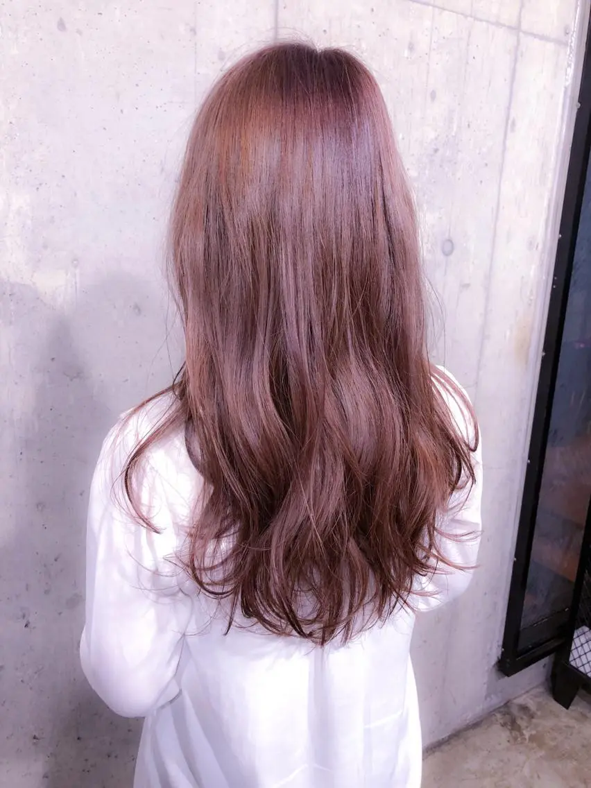 ロング カラー ベージュカラー ピンクカラー ピンクベージュ 北條 優輝のヘアスタイル