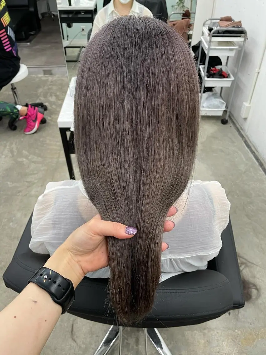 ロング カラー シールエクステ バレイヤージュ ミストバング ダブルカラー  フェイスフレーミング ヘアカラー トリートメント ヘッドスパ 🧡艶髪/エクステ 🫧🧡YUKI❄️のヘアスタイル