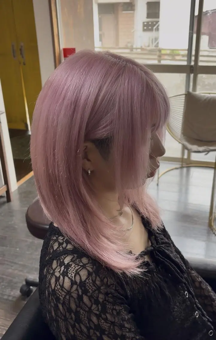 ミディアム カラー ダブルカラー ピンクカラー FUJIHARA SHOHEIのヘアスタイル