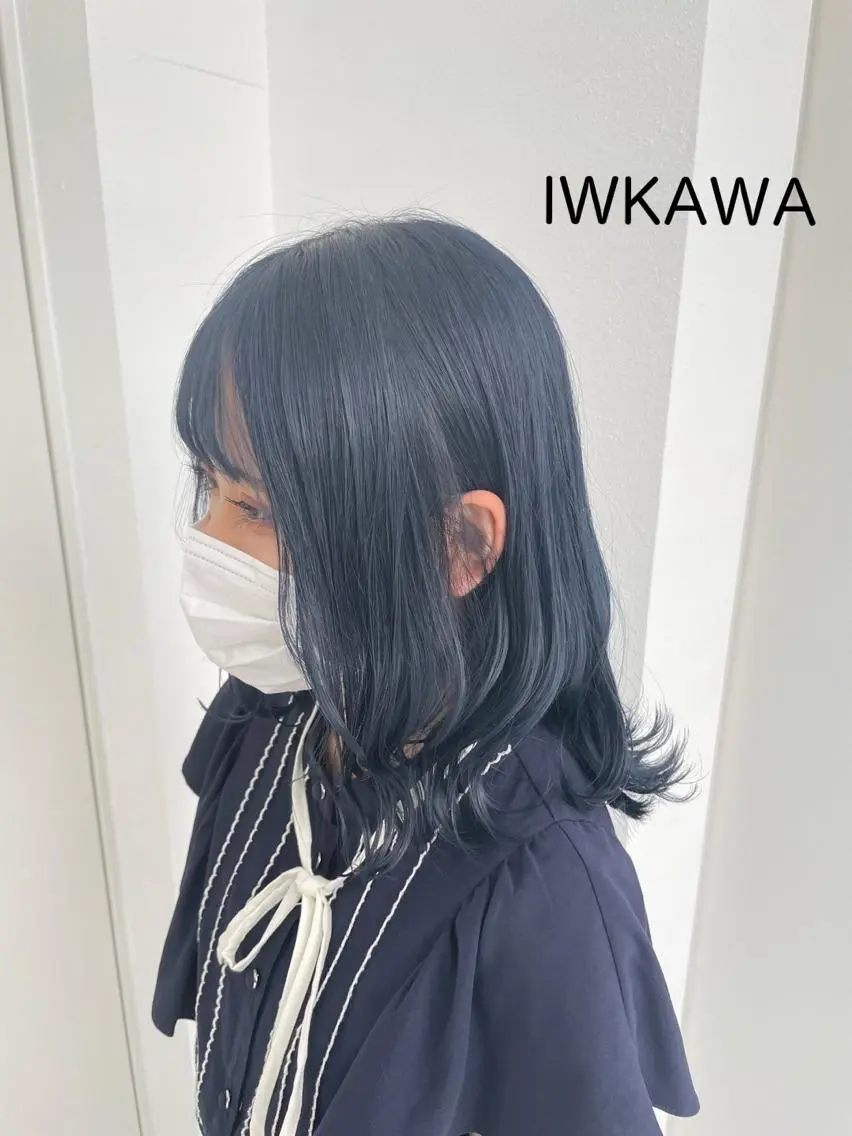 ミディアム カラー パーマ ヘアアレンジ アクアカラー 髪質改善 トリートメント 🌈ハイトーン髪質改 善🌈polon🌟のヘアスタイル