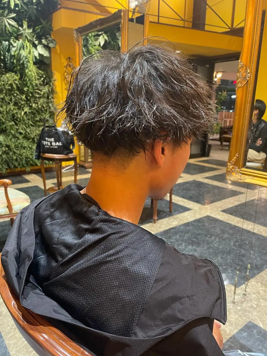 ショート パーマ メンズ 田中 沙織のヘアスタイル