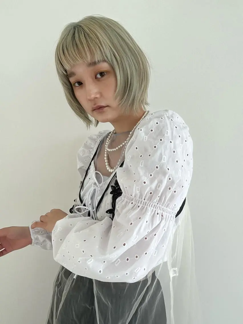 ショート カラー カット ヘアカラー momoca/松本/ 暖色カラー/ボブのヘアスタイル