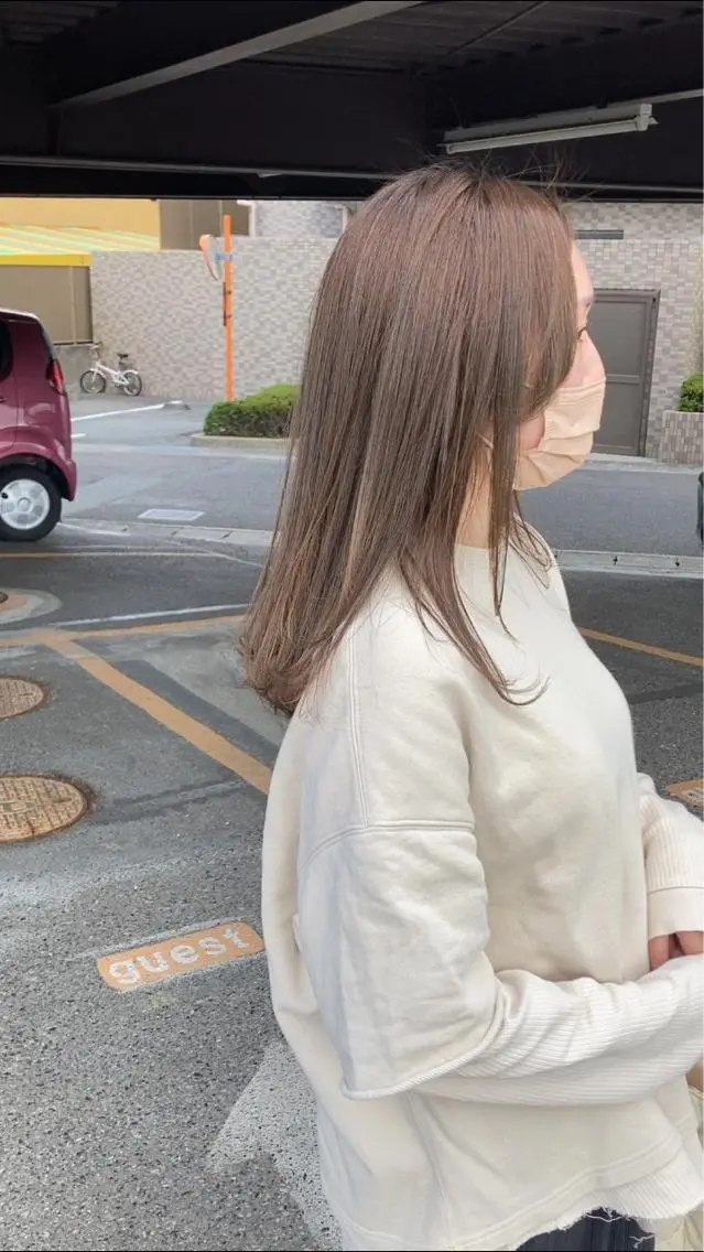 ミディアム カット ヘアカラー トリートメント 大谷 哲基のヘアスタイル