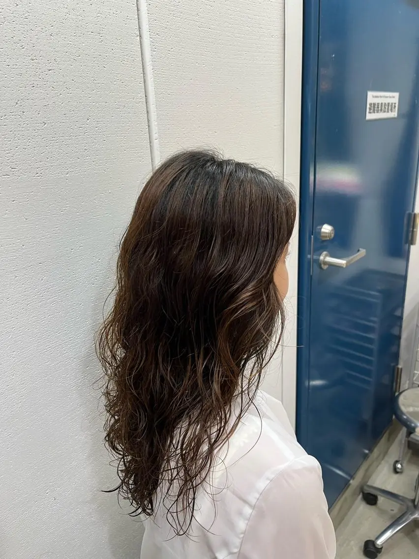 ロング カラー パーマ カット ヘアカラー パーマ 杉本 直樹のヘアスタイル