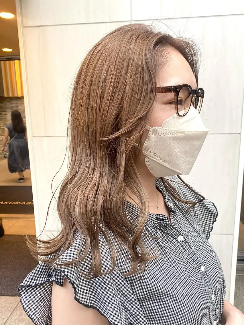 ミディアム カラー ベージュカラー カット ヘアカラー トリートメント ハル🌸柔色/ ブリーチなし/艶髪のヘアスタイル