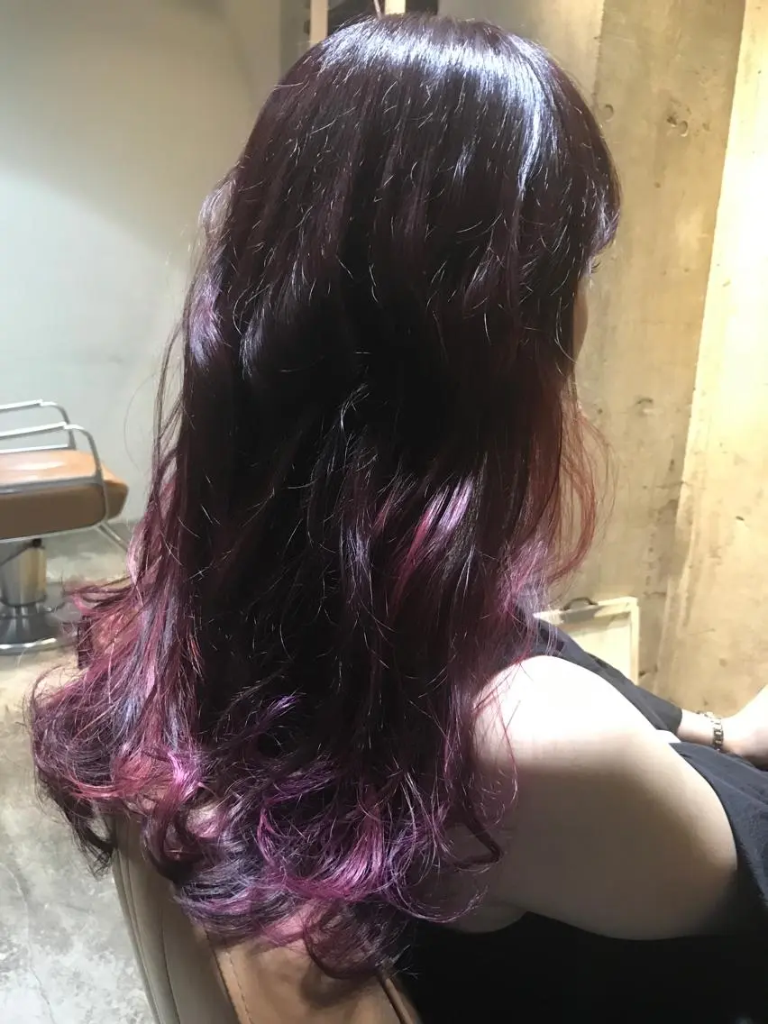 セミロング カラー パーマ ヘアアレンジ メンズ キッズ ネイル マツエク・マツパ ピンクカラー ピンクパープル パープルカラー カラーマツエク ピンク サロンドミルク 原宿のヘアスタイル